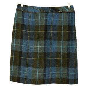 Worthington Petite Green Classic Plaid Pencil Skirt 10P